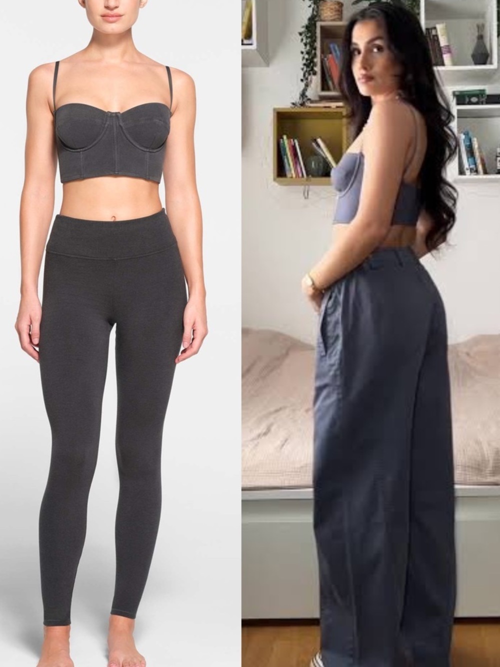 SKIMS Outdoor Bustier Crop Top Ash Sexy Coquette Y2K Style